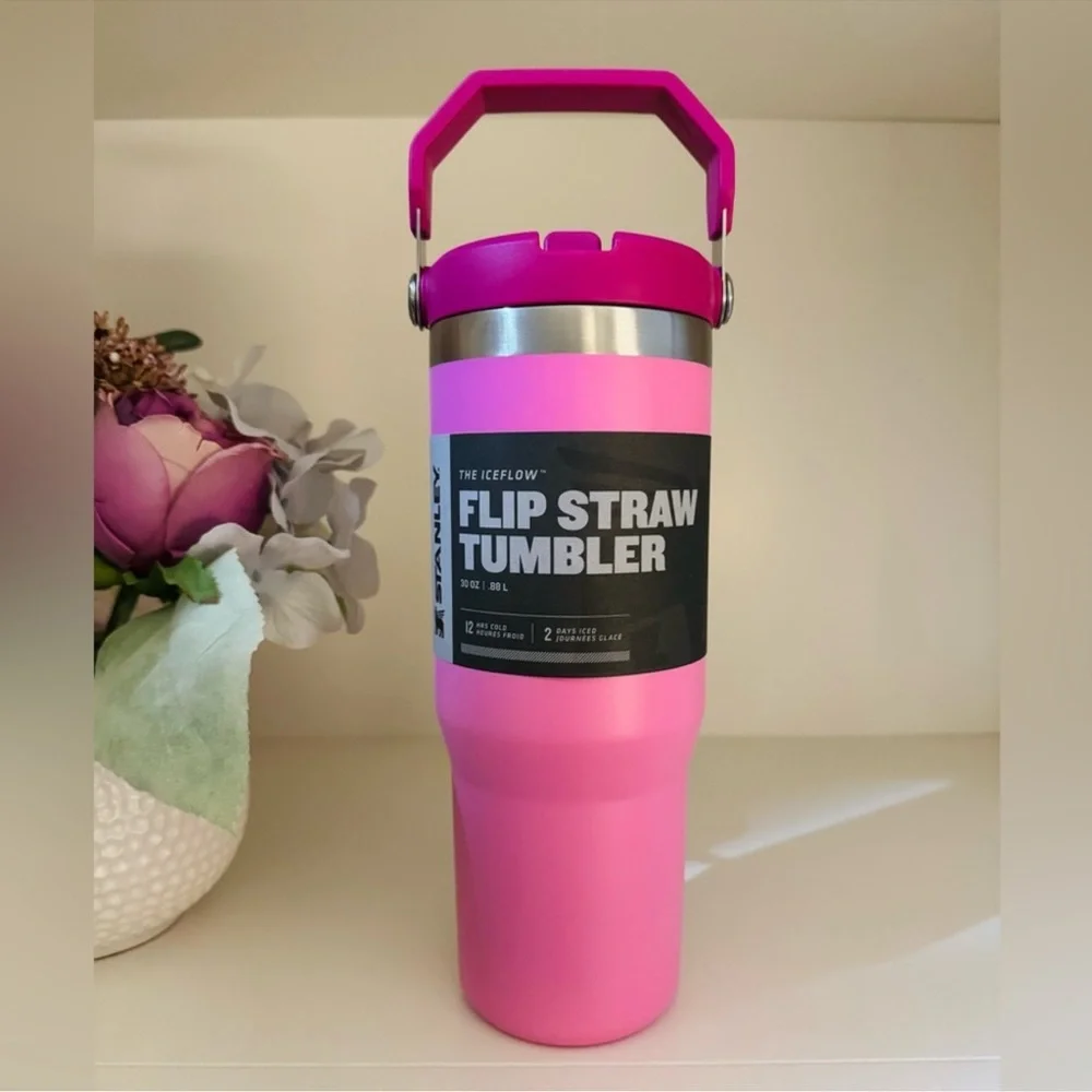 🎉LAST PIECE🎉NWT Stanley Iceflow Flip Straw‎ 30oz Tumbler Peony - Picture 7 of 10